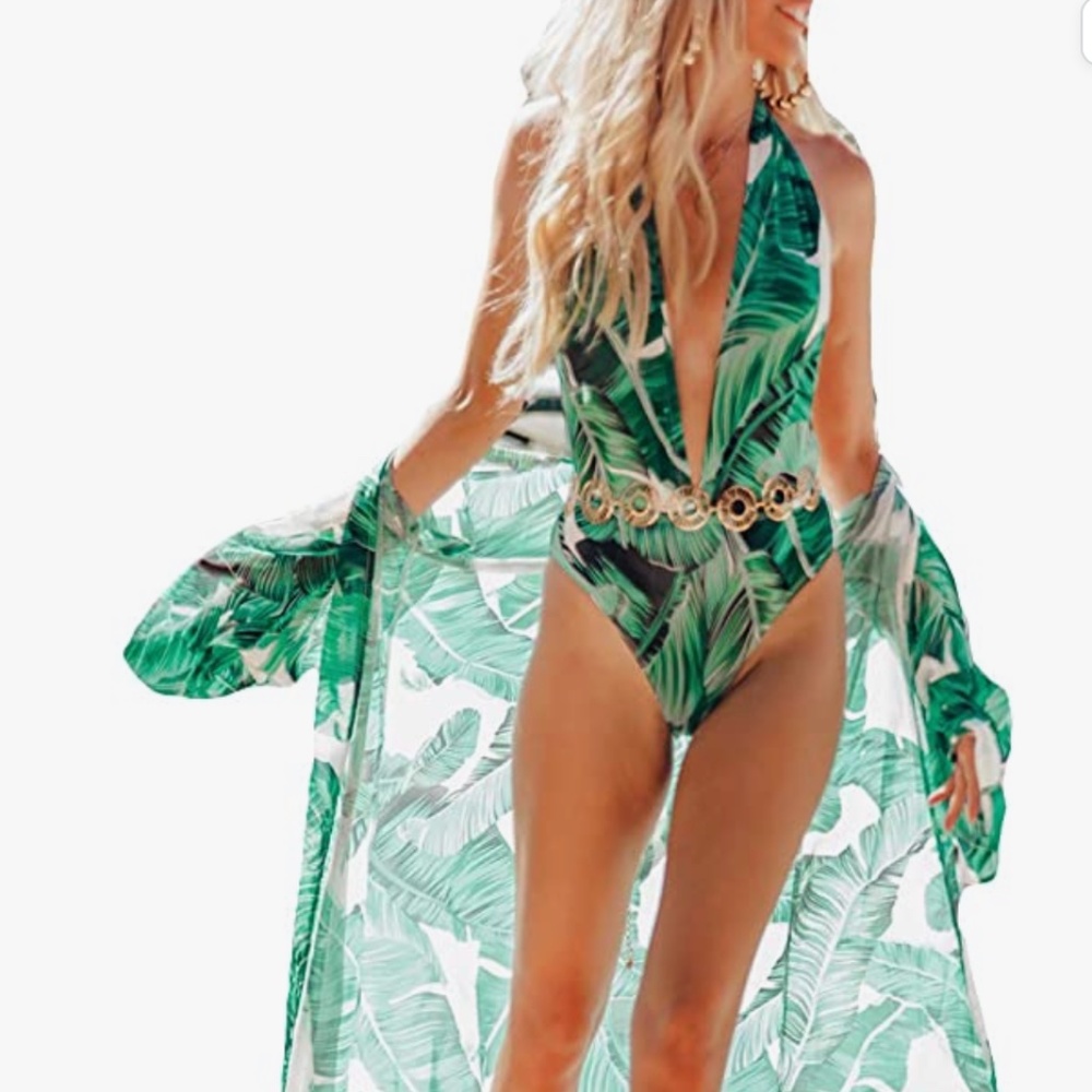 Womens Chiffon/Rayon Beach Blouses Kimono Cardigan Long Bikini Cover Up